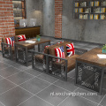 Industrial Restaurant Project Furniture Cafe Hamburger Shop Bar KTV Club Metal Leather Restaurant Sectionele bank Booth zitplaatsen